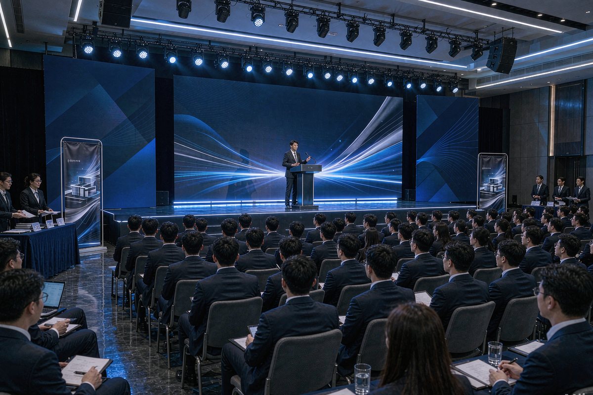 企业会议活动现场与易拉宝等开业物料